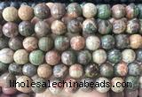 LSBS313 15 inches 16mm faceted round ocean agate gemstone beads wholesale