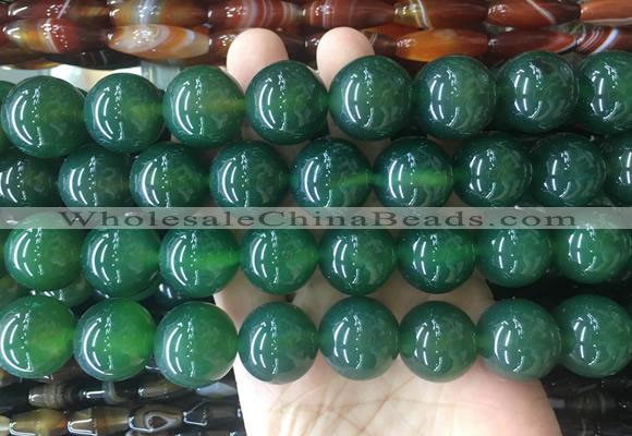 LSBS315 15 inches 18mm round green agate gemstone beads wholesale