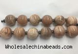 LSBS327 7.5 inches 30mm round moonstone gemstone beads wholesale