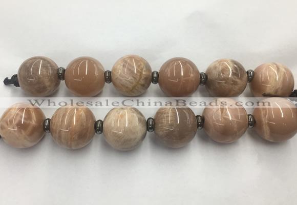 LSBS327 7.5 inches 30mm round moonstone gemstone beads wholesale
