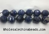 LSBS329 7.5 inches 30mm faceted round sodalite gemstone beads wholesale