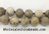 LSBS339 15 inches 30mm round Chrysanthemum agate gemstone beads wholesale