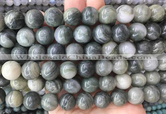 LSBS343 15 inches 14mm round green rabbit hair beads wholesale