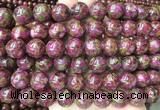LSBS346 15 inches 14mm round gold color stone beads wholesale