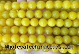 LSBS354 15 inches 14mm round yellow agate gemstone beads wholesale