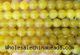 LSBS355 15 inches 14mm round yellow agate gemstone beads wholesale