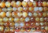 LSBS362 15 inches 14mm faceted round red agate gemstone beads wholesale