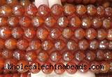 LSBS363 15 inches 14mm faceted round red agate gemstone beads wholesale