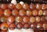 LSBS379 15 inches 20mm faceted round red agate gemstone beads wholesale