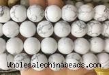 LSBS45 15 inches 16mm round white howlite gemstone beads wholesale