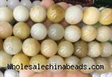 LSBS46 15 inches 16mm round yellow jade gemstone beads wholesale
