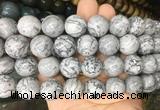 LSBS52 15 inches 16mm round grey picture jasper gemstone beads wholesale