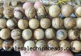 LSBS58 15 inches 16mm round picture jasper gemstone beads wholesale