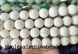 LSBS670 15 inches 18mm carved round synthetic turquoise gemstone beads wholesale
