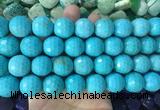 LSBS671 15 inches 18mm faceted round synthetic turquoise gemstone beads wholesale