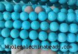LSBS690 15 inches 14mm round howlite turquoise gemstone beads wholesale
