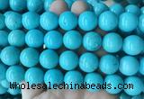 LSBS691 15 inches 16mm round howlite turquoise gemstone beads wholesale