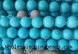 LSBS692 15 inches 18mm round howlite turquoise gemstone beads wholesale