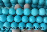 LSBS693 15 inches 20mm round howlite turquoise gemstone beads wholesale