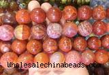 LSBS72 15 inches 18mm round red dragon veins agate beads wholesale
