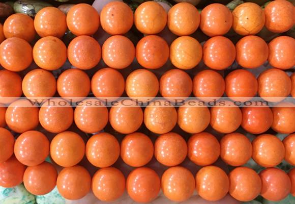 LSBS726 15 inches 14mm round howlite turquoise gemstone beads wholesale