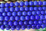 LSBS729 15 inches 14mm round howlite turquoise gemstone beads wholesale
