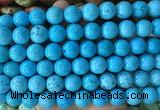 LSBS731 15 inches 14mm round howlite turquoise gemstone beads wholesale