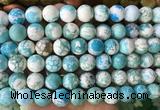 LSBS733 15 inches 14mm round howlite turquoise gemstone beads wholesale