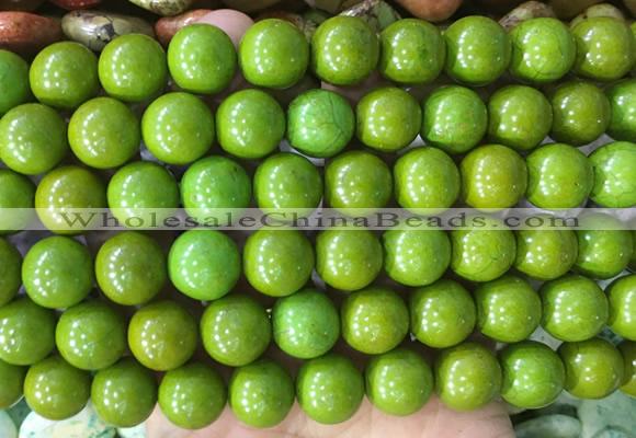 LSBS736 15 inches 14mm round howlite turquoise gemstone beads wholesale