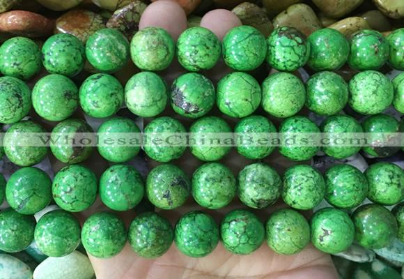 LSBS738 15 inches 14mm round howlite turquoise gemstone beads wholesale