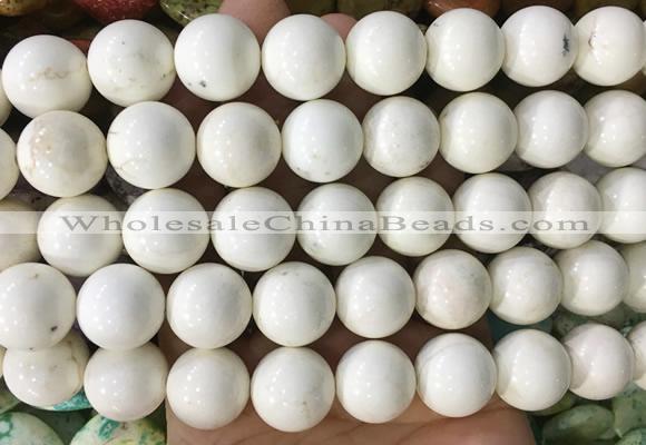 LSBS743 15 inches 16mm round howlite turquoise gemstone beads wholesale