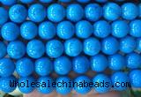 LSBS748 15 inches 16mm round howlite turquoise gemstone beads wholesale