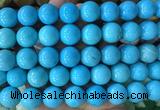 LSBS749 15 inches 16mm round howlite turquoise gemstone beads wholesale