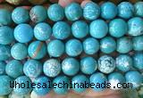 LSBS751 15 inches 16mm round howlite turquoise gemstone beads wholesale