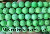 LSBS753 15 inches 16mm round howlite turquoise gemstone beads wholesale