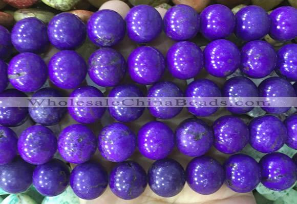 LSBS756 15 inches 16mm round howlite turquoise gemstone beads wholesale