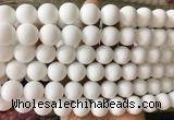LSBS880 15 inches 14mm round white porcelain gemstone beads wholesale