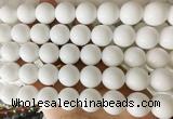 LSBS881 15 inches 16mm round white porcelain gemstone beads wholesale