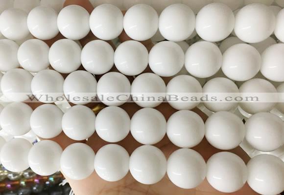 LSBS881 15 inches 16mm round white porcelain gemstone beads wholesale