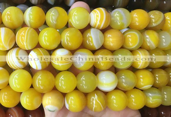 LSBS894 15 inches 16mm round banded agate gemstone beads wholesale