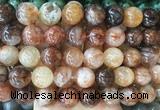 LSBS907 15 inches 16mm round red gum flower crystal gemstone beads wholesale