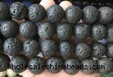 LSBS931 15 inches 20mm round black lava gemstone beads wholesale