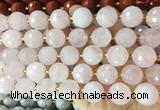 LSBS936 15 inches 16mm faceted round Rose quartz gemstone beads wholesale