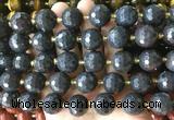 LSBS937 15 inches 16mm faceted round Brecciated jasper gemstone beads wholesale