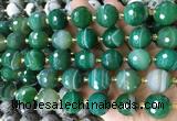 LSBS945 15 inches 16mm faceted round Banded agate gemstone beads wholesale