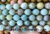 LSBS946 15 inches 16mm faceted round Amazonite gemstone beads wholesale