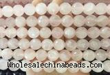 LSBS951 15 inches 14mm faceted round rose quartz gemstone beads wholesale