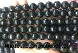 LSBS952 15 inches 14mm faceted round black agate gemstone beads wholesale