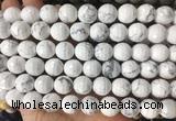 LSBS960 15 inches 14mm faceted round white howlite gemstone beads wholesale