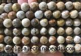 LSBS963 15 inches 14mm faceted round wooden jasper gemstone beads wholesale